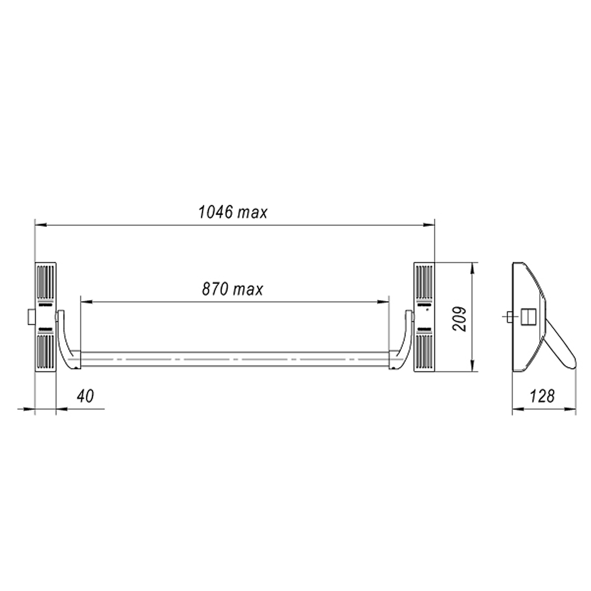 Ручка-штанга Fuaro нажимная AP.1700B push-bar накладной для одно/двуствор. дверей