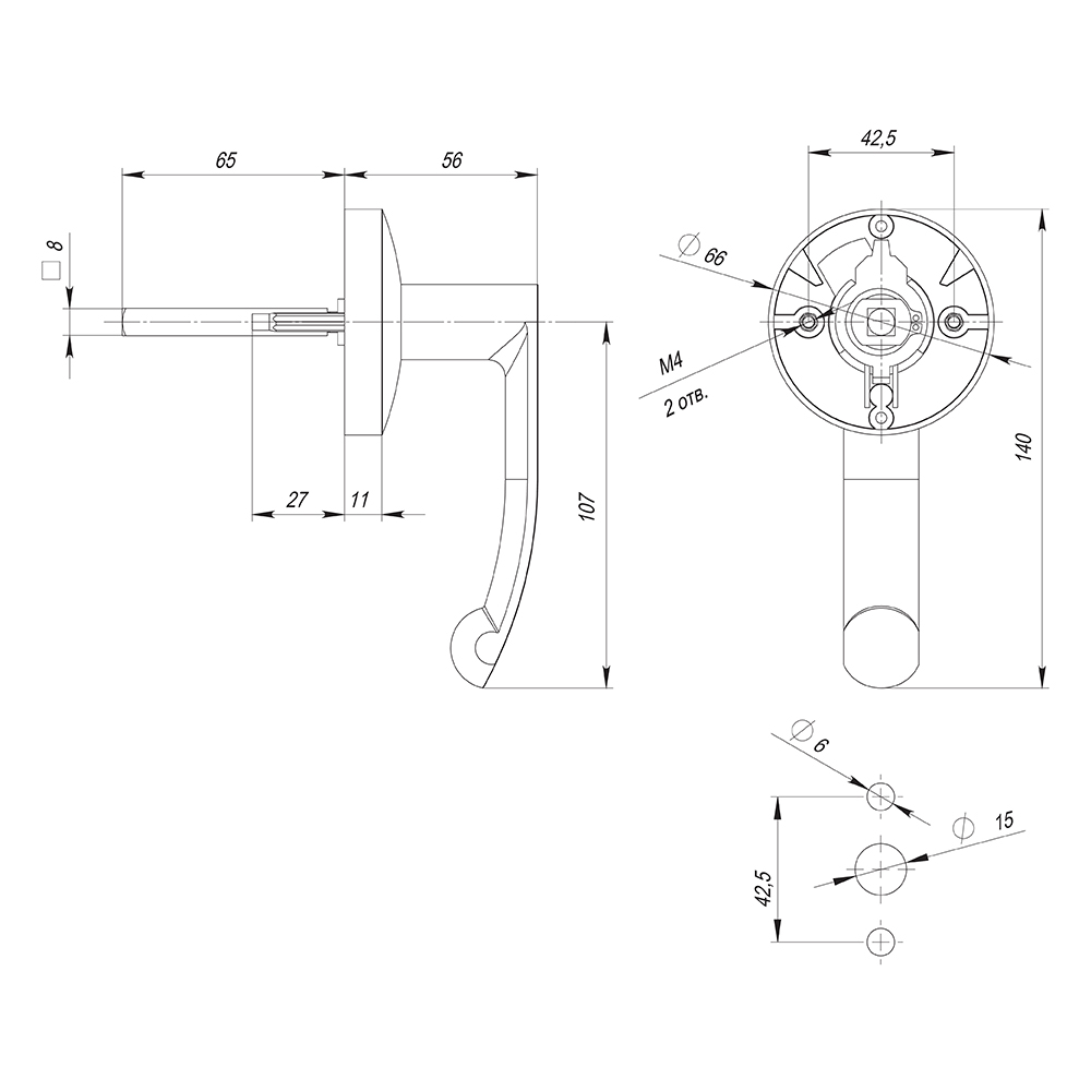 Ручка Fuaro накладная AP.H-101 для 1700B и 1700C с фиксацией ключом ID  41413